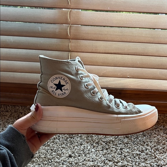 Converse Women's High-Top Sneakers - Light Gray - Picture 1 of 3